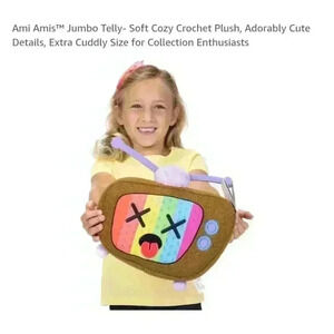 Unisex Ami Amist Plush Toy Jumbo Brown Rainbow‎